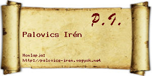 Palovics Irén névjegykártya